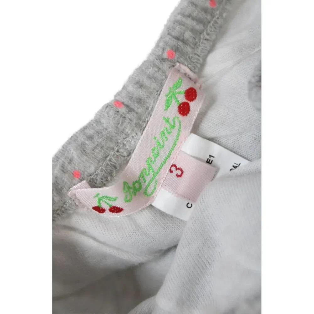 Bonpoint Girls Cotton Spotted Leggings Gray Size 3 Months
